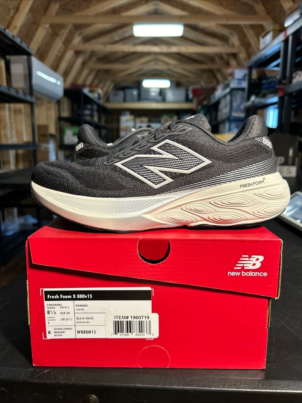 New Balance Women’s Fresh Foam X 880v15 Running Shoes - Black/Cream